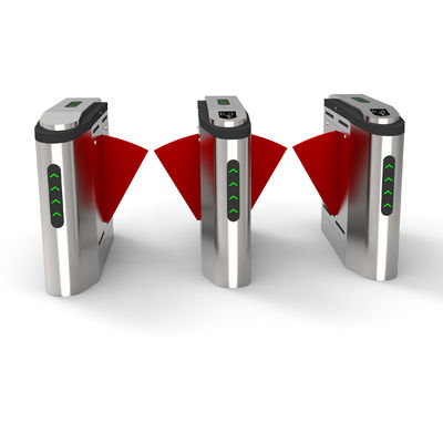 Rs485 Flap Barrier Turnstile Yüz / Parmak izi / RFID Kart Okuyucu Destek Tek / Çift Şerit