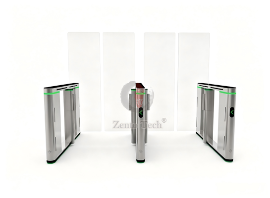 Ofis Binası Havaalanı için 1700mm Cam Bariyer LED İzleyici ile Zento Otomatik Hız Kapısı Dönüştürücü